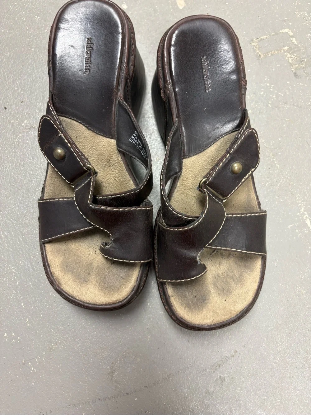 Vintage Xhilaration Brown Platform Wedge Sandals Womens 6.5 Y2K Chunky